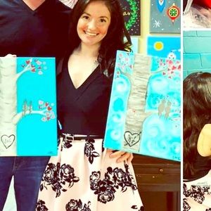 Valentine’s Day dress with velvet rose designs.